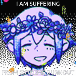 Smiling Girl Suffering From Extreme Burnout GIF