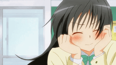 Smiling Girl With Long Black Hair And Green Bow Tie GIF