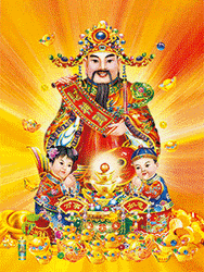 Smiling Golden Fat Chinese Buddha GIF