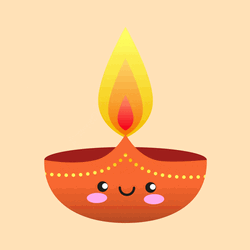Smiling Happy Diwali Candle