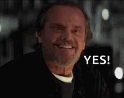 Smiling Jack Nicholson Yes GIF