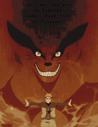Smiling Kurama And Naruto GIF