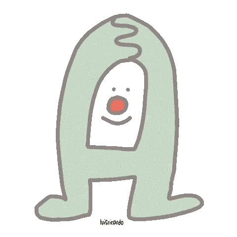 Smiling Letter A Cartoon Sticker