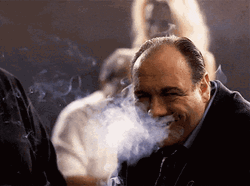 Smiling Mafia Tony Suprano Smoking GIF