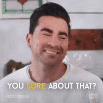 Smiling Man Eyes Closed Says You Sure About That GIF