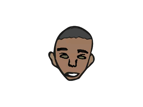 Smiling Man Face Drawing Sticker