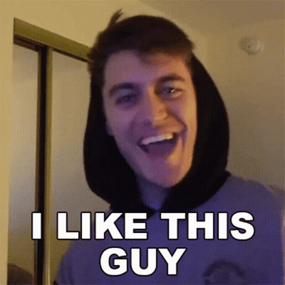 Smiling Man In Hoodie Says I Like This Guy GIF