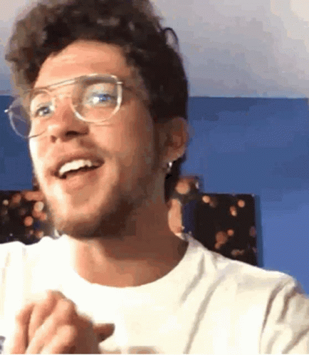 Smiling Man In White Shirt And Glasses GIF