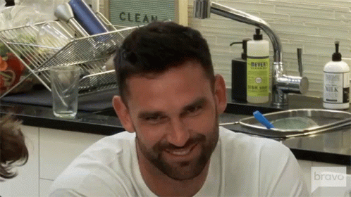 Smiling Man In White Shirt Clean Sign Sink GIF
