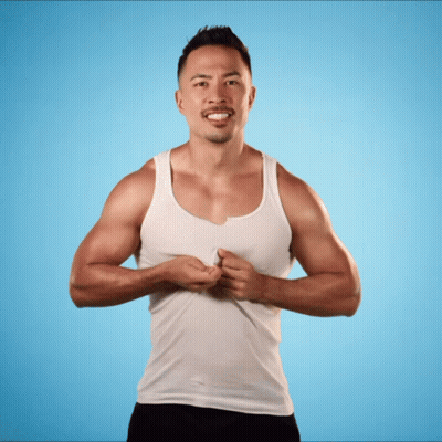 Smiling Man In White Tank Top GIF