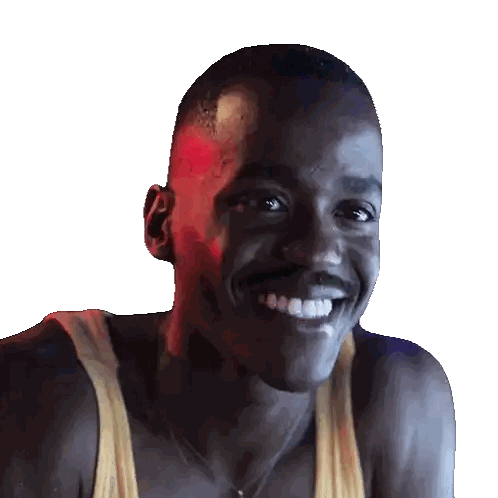 Smiling Man In Yellow Tank Top Sticker