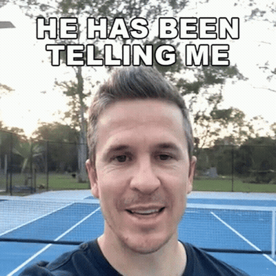 Smiling Man Tennis Court He Has Been Telling Me GIF