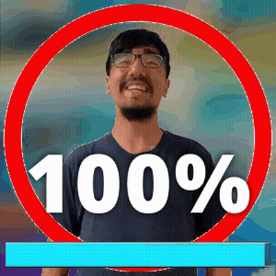 Smiling Man With Glasses And Beard And 100% Circle GIF