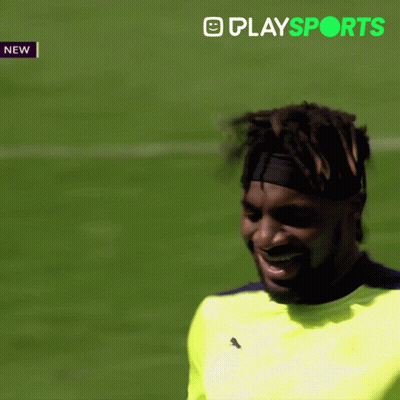 Smiling Man With Headband And Play Sports Sign GIF