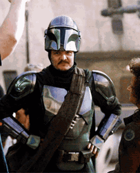 Smiling Mandalorian Character GIF