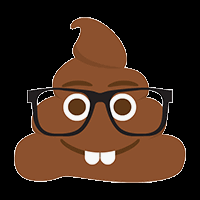 Smiling Nerdy Poop GIF