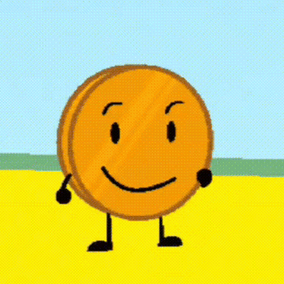 Smiling Orange Coin With Arms And Legs GIF