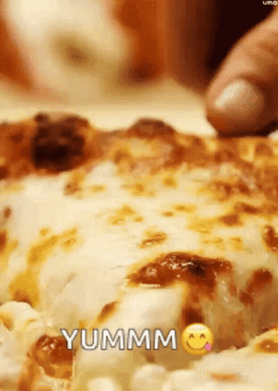 Smiling Pizza Slice On Purple Background GIF