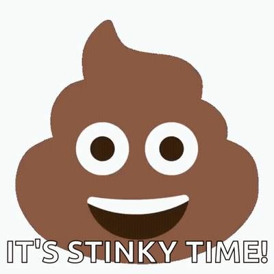 Smiling Poop Saying It's Stinky Time GIF