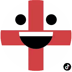 Smiling Red And White Cross Sticker