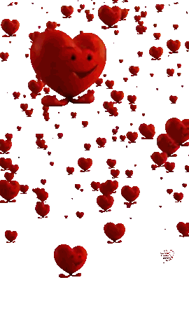 Smiling Red Heart Surrounded By Hearts Sticker
