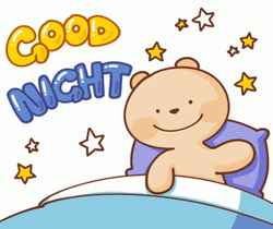 Smiling Sleepy Bear Dobranoc GIF