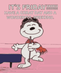 Smiling Snoopy Peanuts Happy Friday Dance