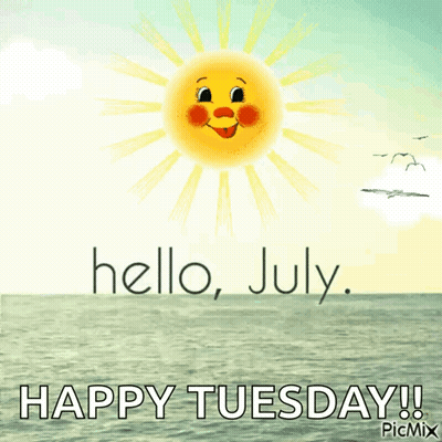 Smiling Sun Hello July Happy Tuesday GIF