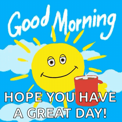 Smiling Sun Holding Coffee Good Morning GIF