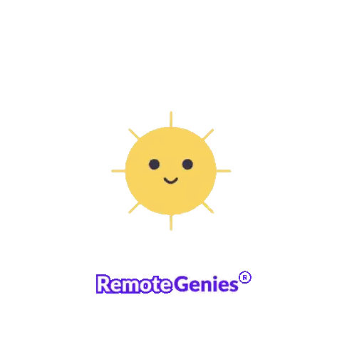 Smiling Sun Remote Genie Advertisement Sticker