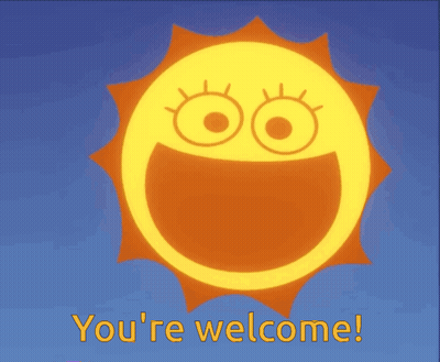 Smiling Sun Saying Youre Welcome GIF