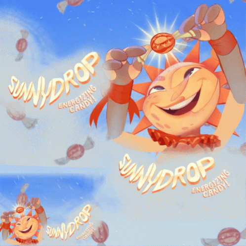 Smiling Sun Sunny Drop Energy Candy Advertisement