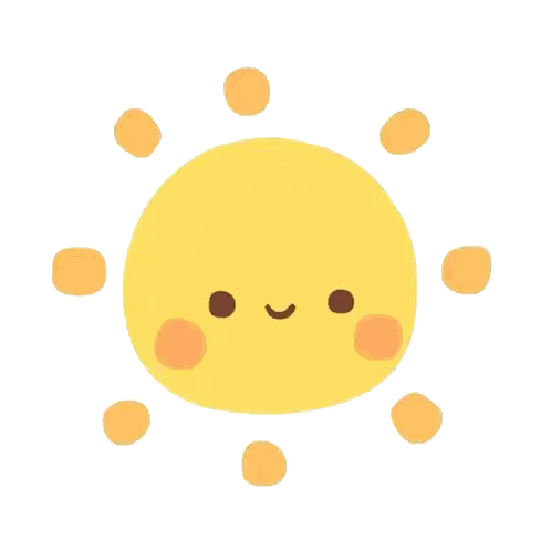 Smiling Sun With Orange Dots Sticker