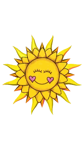 Smiling Sun With Pink Hearts Sticker
