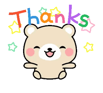 Smiling Teddy Bear Thanks Sticker