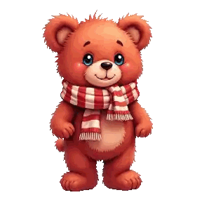 Smiling Teddy Bear With Scarf Sticker
