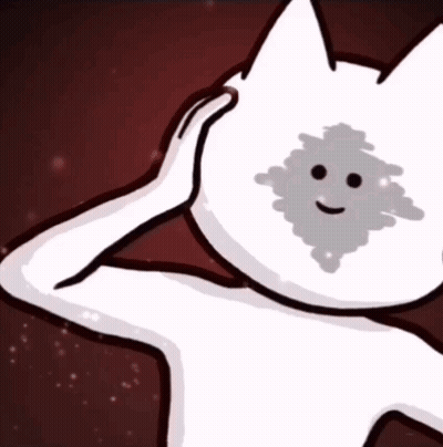 Smiling White Cat Cartoon GIF