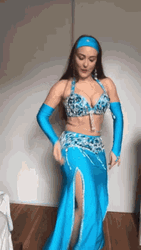 Smiling Woman Doing Belly Dance GIF