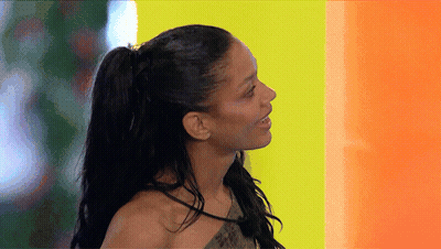 Smiling Woman With Long Black Ponytail GIF