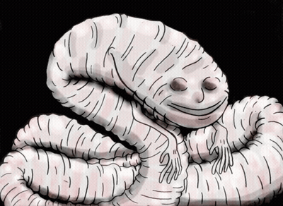 Smiling Worm Drawing GIF