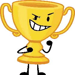 Smiling Yellow Trophy With Arms And Legs Sticker