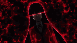 Smiling Yumeko With Creepy Red Eyes GIF
