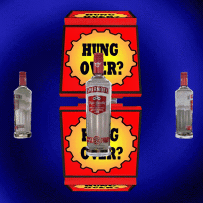 Smirnoff Vodka Bottle And Hangover Box GIF
