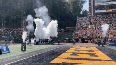 Smoke Coming Out Of Stadium Saying Napa GIF