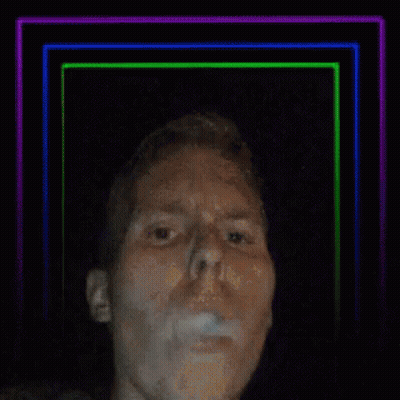 Smoke From Square With Rainbow Border GIF