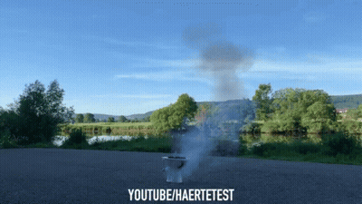 Smoke Pot In Front Of Lake With YouTube Haertetest GIF