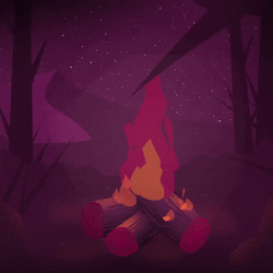 Smokey Camp Bonfire Animated Forest GIF