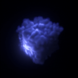 Smokey Cube Blue Puffy Glow Loop GIF