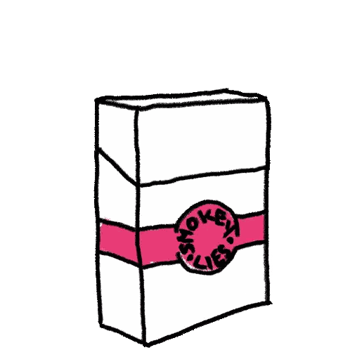 Smokey Lies Box Emitting Smoke Sticker