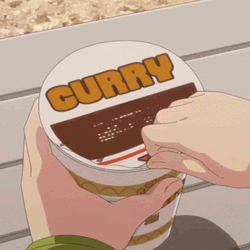 Smoking Curry Cup Noodles Animation GIF